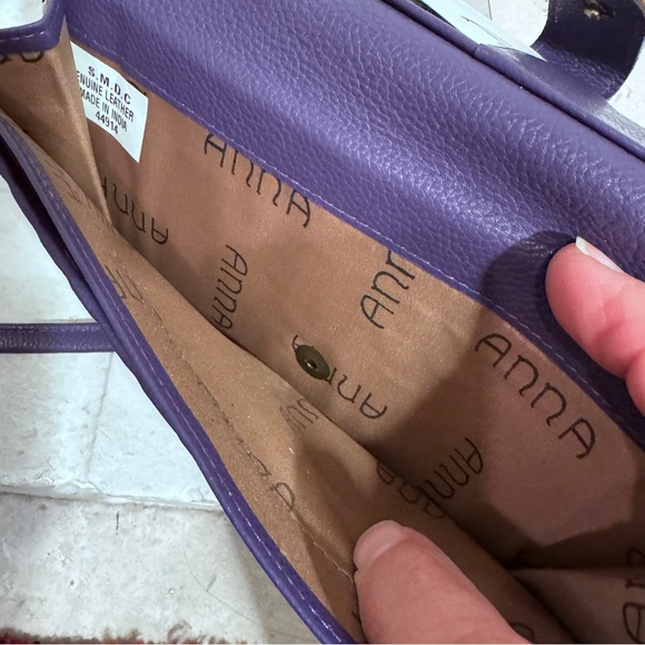 Anna by Anuschka Hand Painted Genuine Leather Butterfly Rose Wallet Crossbody - Picture 5 of 16